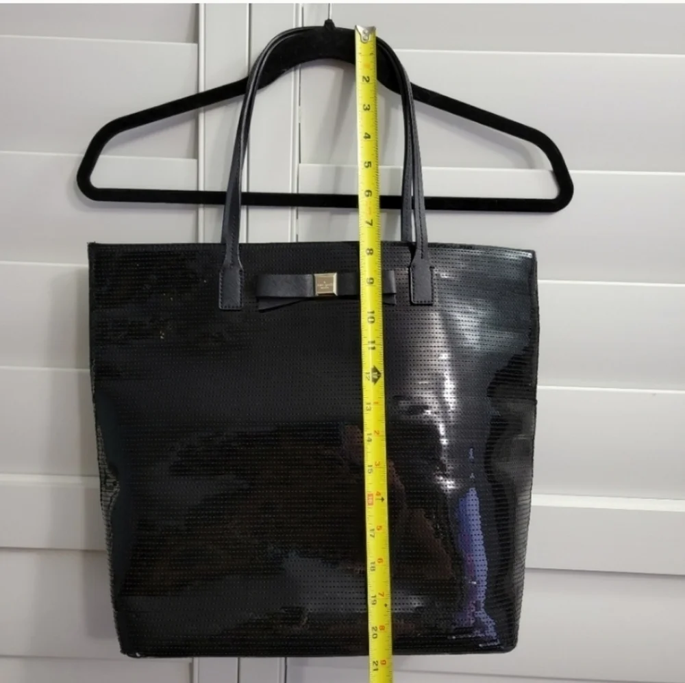 Kate Spade Salinas Place black full sequin open tote bag